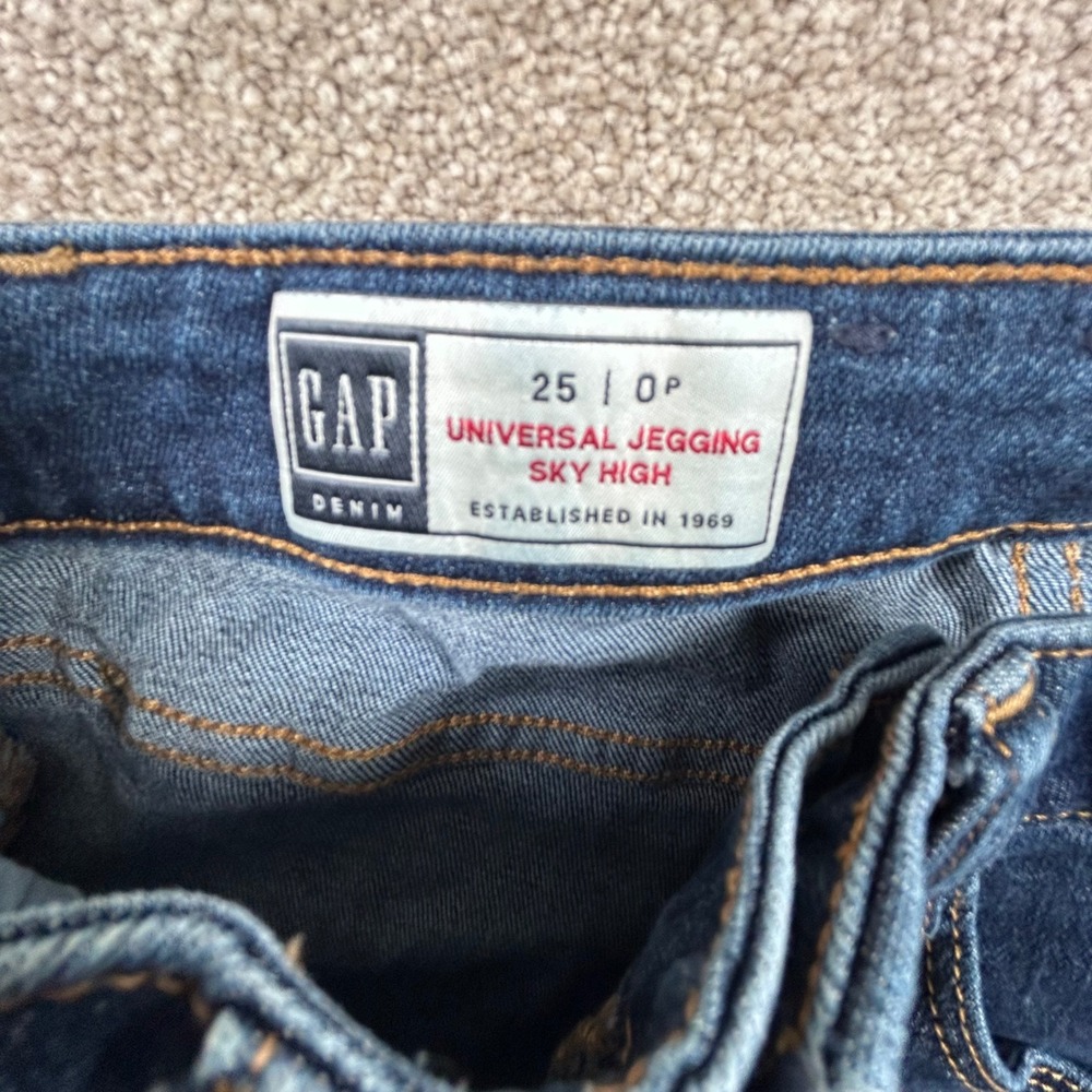 Gap Universal Jegging Sky High Rise Dark Wash Skinny Jeans Blue 25 0P Petite - Picture 8 of 9